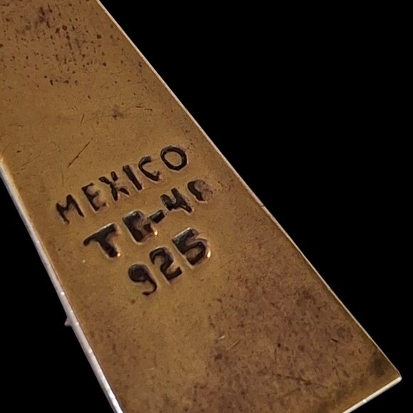 Vintage Sterling Silver 925 Chrysoprase Taxco Earrings TG-48 Weigh 11.1 grams - Picture 6 of 14